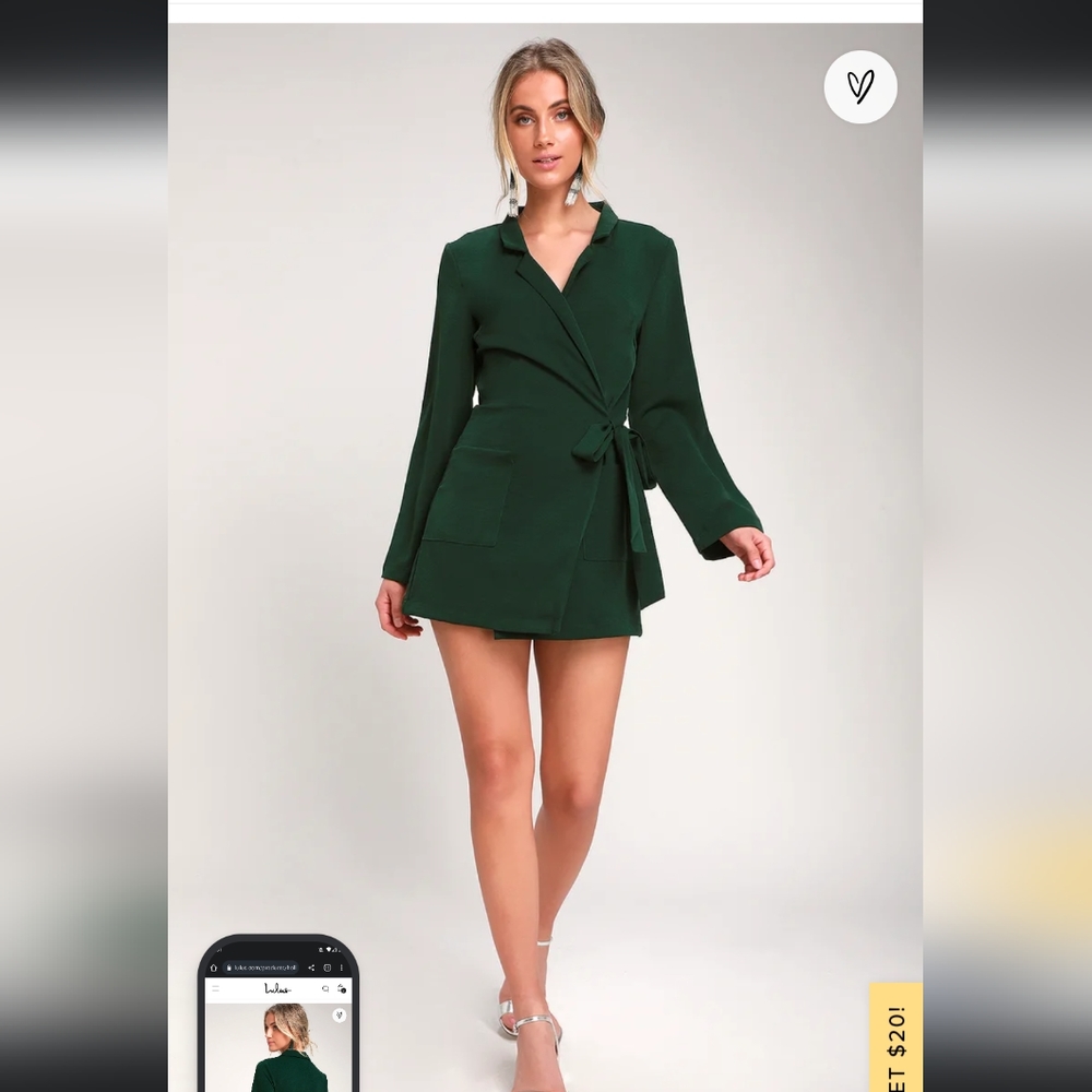 Lulu's Hollywood Nights Forrest green romper